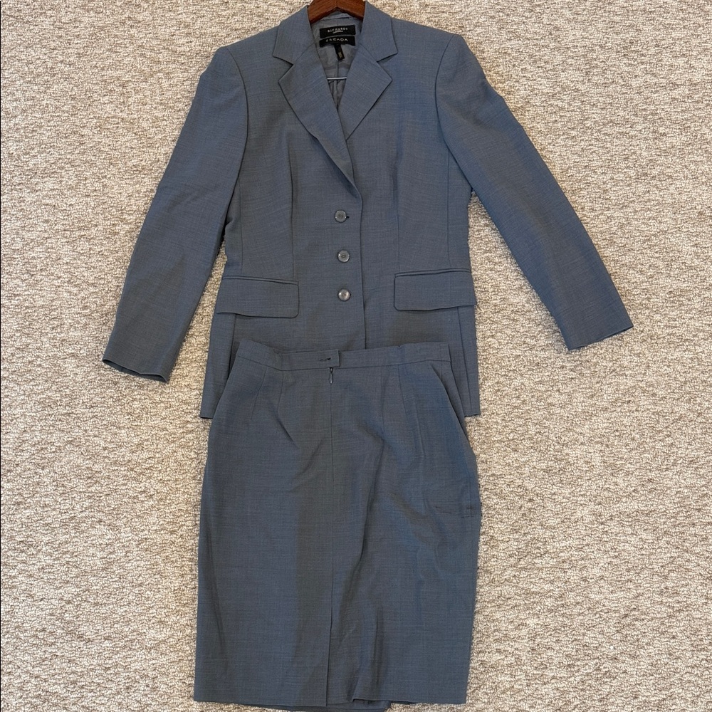 Escada Blue Blazer & Skirt Set